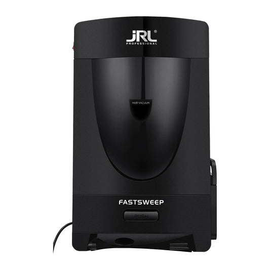 JRL FastSweep Haarstaubsauger schwarz von vorn mit PUSH-Taste und Ansaugöffnung im Sockel