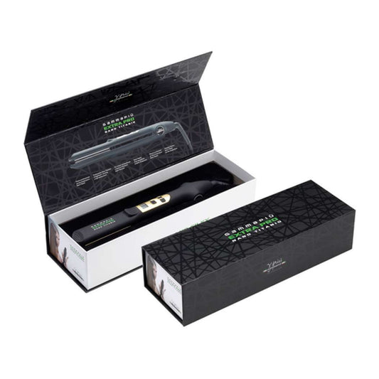 Verkaufsverpackung des Gamma+ Extra Pro LCD Glätteisens
