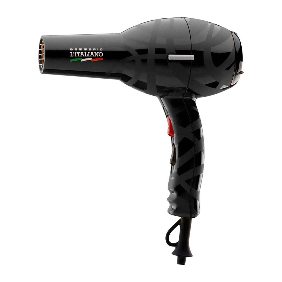 Gamma+ L'Italiano Haartrockner schwarz, Seitenansicht