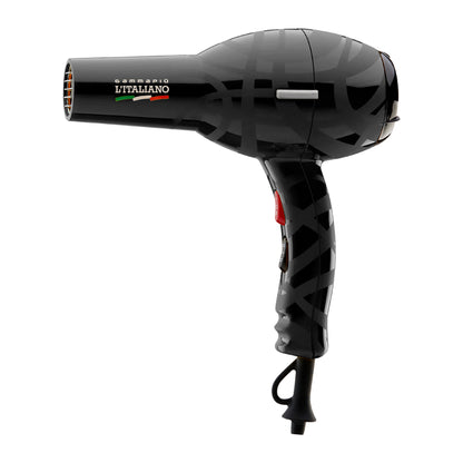 Gamma+ L'Italiano Haartrockner schwarz, Seitenansicht