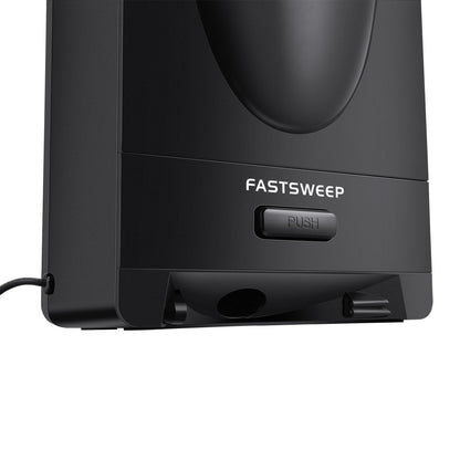 Sockel des JRL FastSweep mit PUSH-Taste, Ansaugöffnung und Sensoren