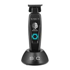 StyleCraft Saber Trimmer schwarz von vorn in der Ladestation