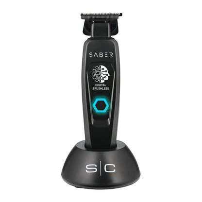 StyleCraft Saber Trimmer schwarz von vorn in der Ladestation